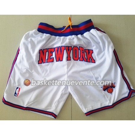 Homme Basket New York Knicks Shorts à poche Blanc Swingman